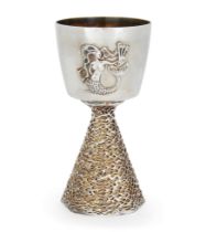 A silver and parcel gilt Ely Cathedral Thirteenth Centenary commemorative goblet Aurum (John M W...
