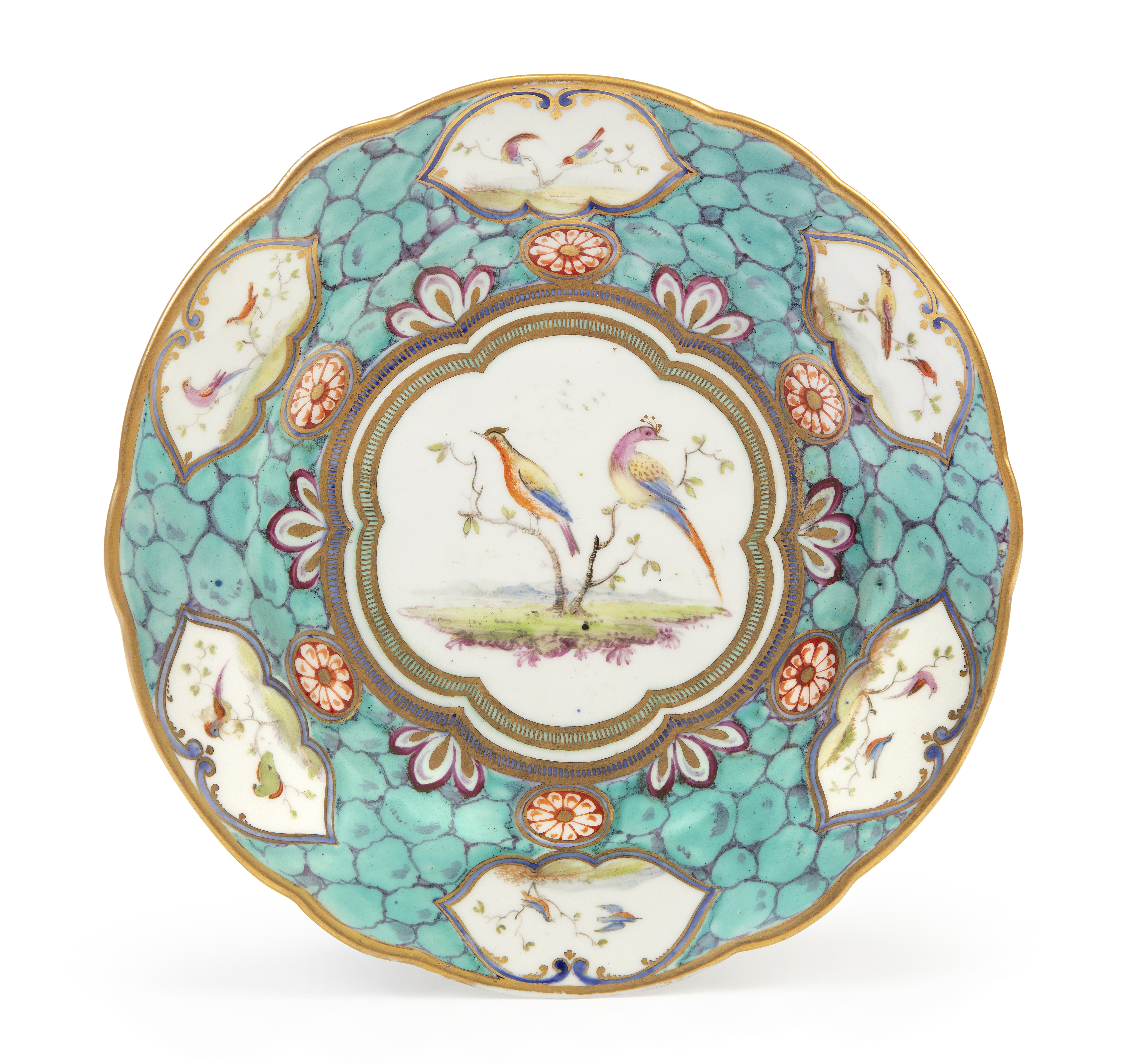 A rare Nantgarw porcelain cabinet plate decorated by Thomas Pardoe, the porcelain c.1818-22, the ...