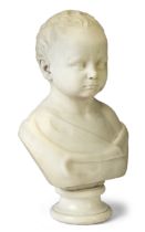 Donald Campbell Haggart, Scottish, fl.1869-1912, a marble bust of a young boy, signed and dated t...