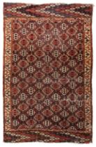 A Central Asian Turkoman carpet, second quarter 19th century, the central field with repeating ge...