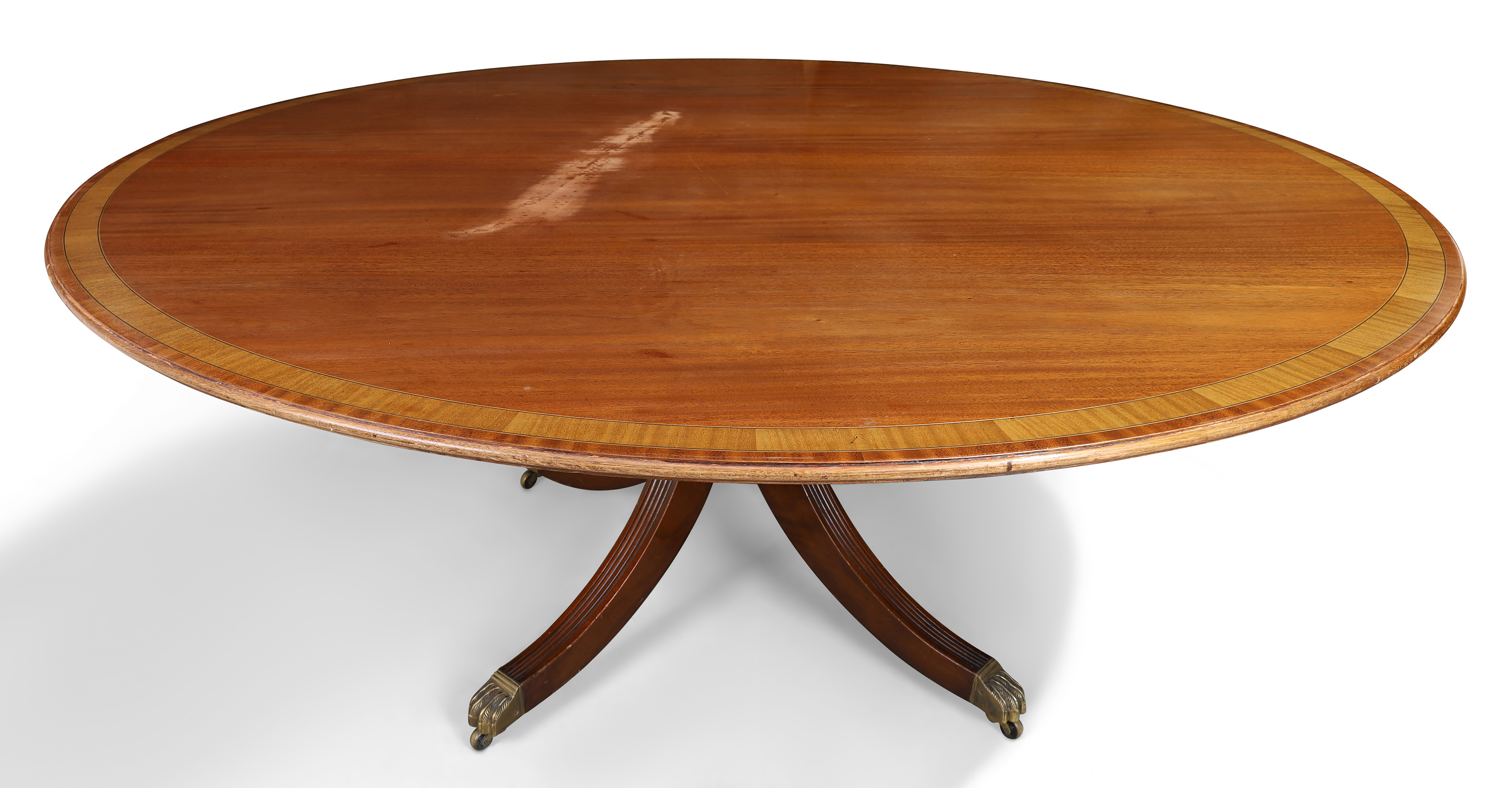 An English mahogany circular dining table, by Arthur Brett, of George III style, 20th century, th... - Image 2 of 3