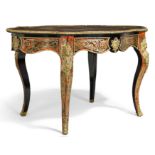 A Napoleon III gilt brass and tortoiseshell 'Boulle' style centre table, third quarter 19th centu...
