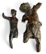 A bronze fragmentary figure of Mercury, after the Antique, 19th century, the Messenger of the God...