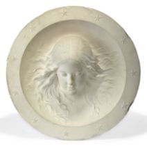 Alexander Munro, Scottish, 1825-1871, a plaster portrait relief roundel of Agnes Gladstone, third...