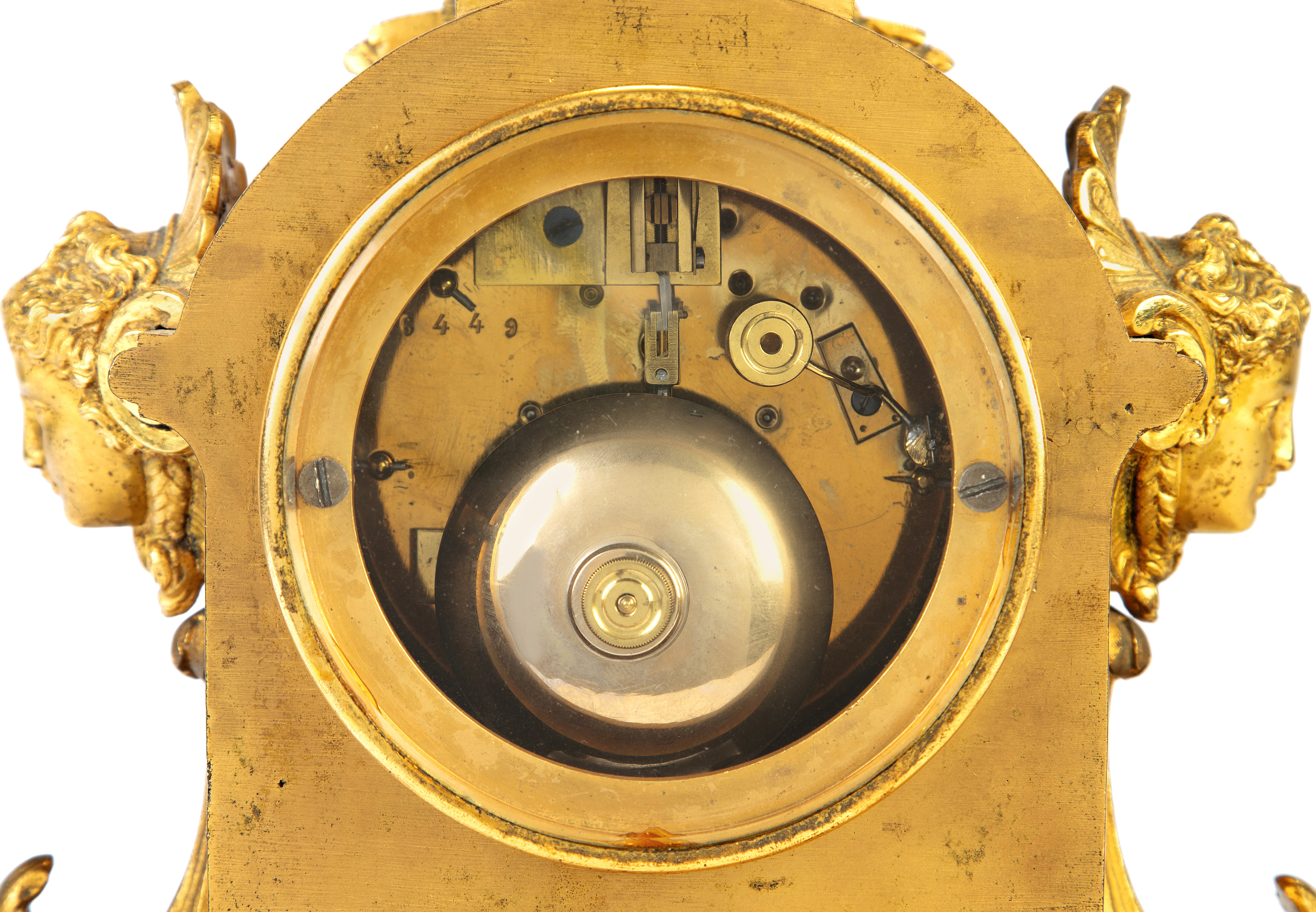 A French gilt-bronze and pâte-sur-pâte mantel clock, third quarter 19th century, the arched case ... - Image 2 of 2