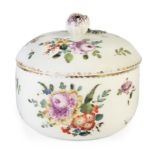 A Meissen porcelain sugar bowl and cover, probably 19th century or possibly c.1755, blue crossed ...
