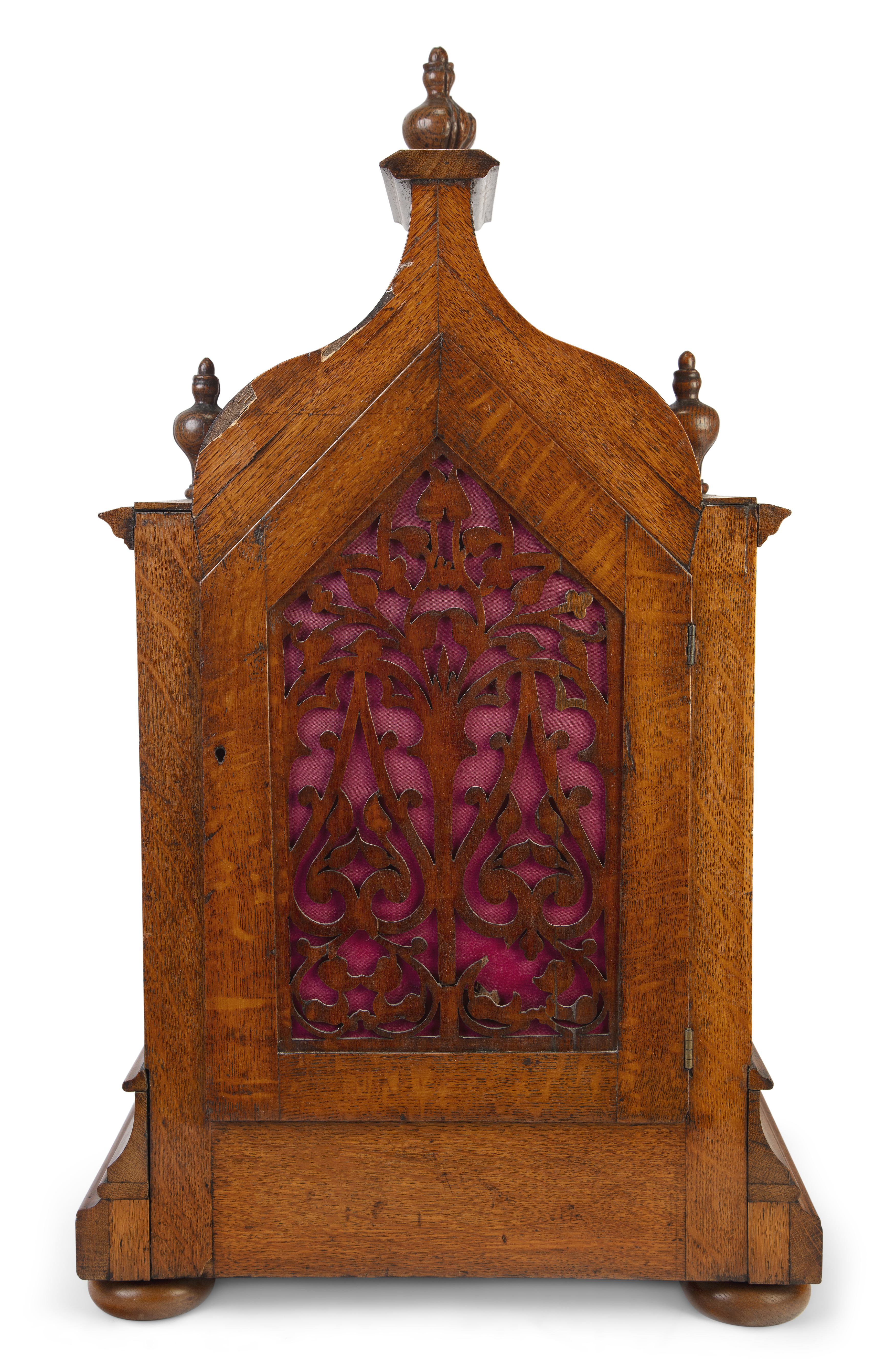 A Victorian Gothic Revival oak bracket clock, by William Johnson, London, third quarter 19th cent... - Image 2 of 3