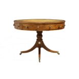 A George III mahogany library drum table, first quarter 19th century, stamped From John Watson, O...