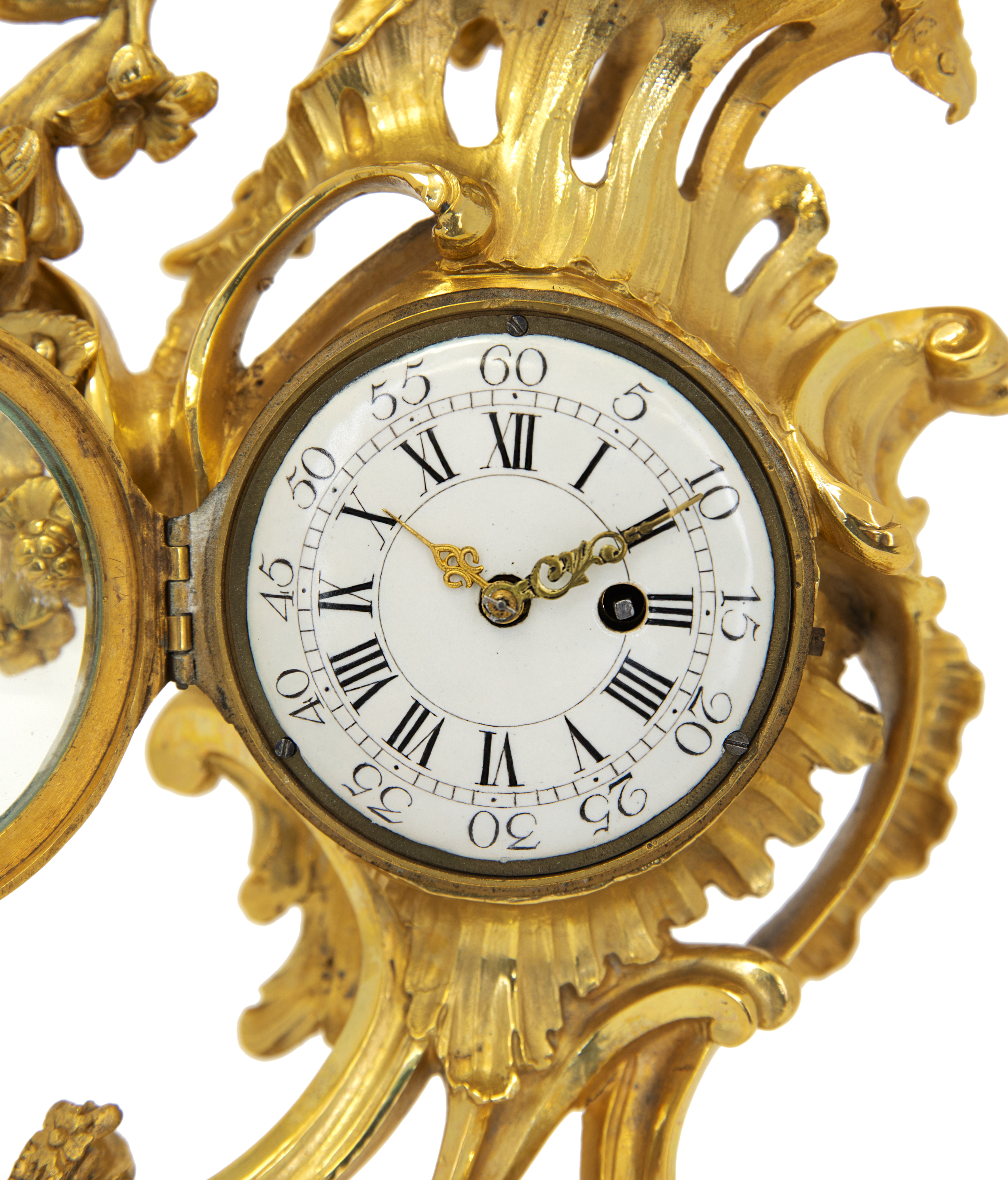A French gilt-bronze mantel clock, of Louis XV style, late 19th century, surmounted by a Chinese ... - Image 2 of 3