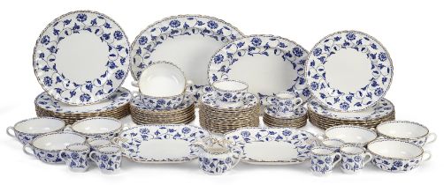 A Spode bone china 'Blue Colonel' pattern dinner service, second half 20th century, printed facto...