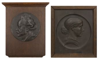 After Sir Charles Thomas Wheeler PRA, British, 1892-1974, a bronze portrait relief of John Perry ...