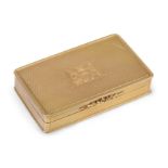 A William IV gold snuff box, by Nathanial Mills, 1836, Birmingham, the engine turned exterior wit...