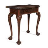 A George II mahogany serpentine front card table, in the manner of Thomas Chippendale, second qua...