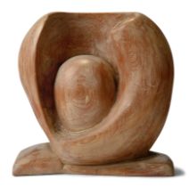 A carved pine abstract sculpture, 1983, with ink initials to underside AD '83, 29.5cm high   Pro...