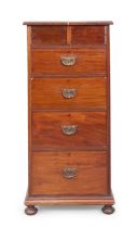 A Victorian mahogany shaving stand chest by Gillows, last quarter 19th century, the hinged top la...