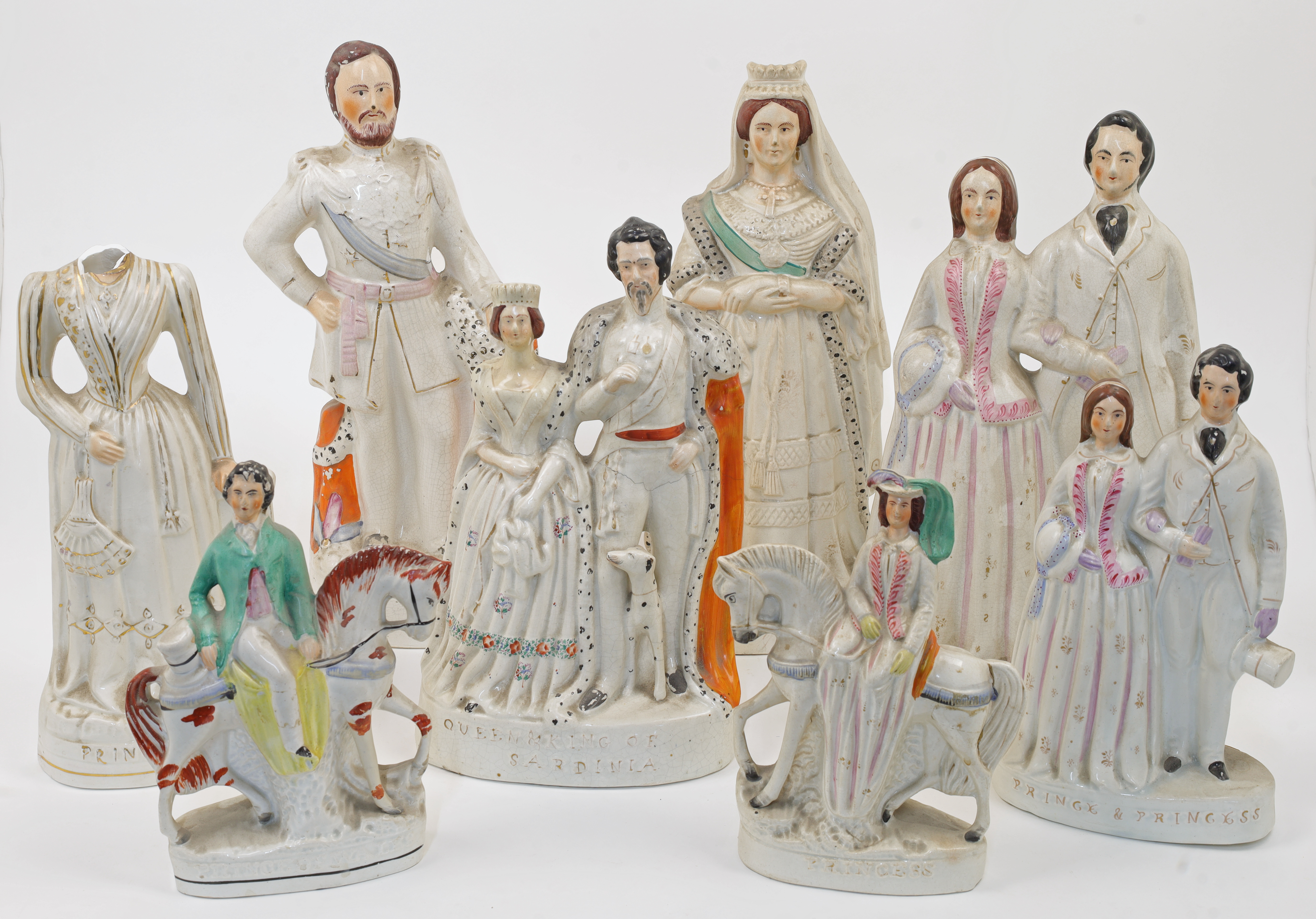 A collection of Staffordshire ceramic portraits of British and Foreign Royalty, 19th century, com...