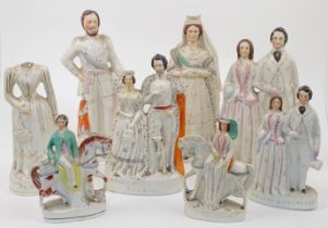 A collection of Staffordshire ceramic portraits of British and Foreign Royalty, 19th century, com...