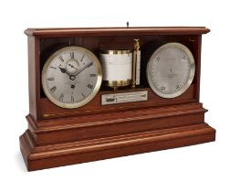 A Victorian walnut cased weather station, by J. J. Hicks, London, last quarter 19th century, comp...