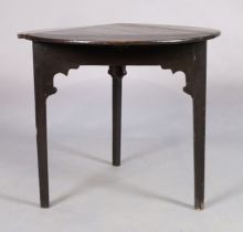 A George III mahogany drop leaf cricket table, last quarter 18th century, on chamfered legs, 67cm...