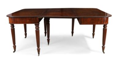 A George IV mahogany dining table by George Mount, first quarter 19th century, on ring turned and...