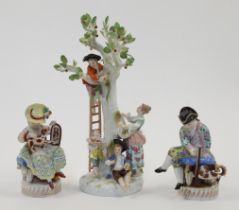 A Meissen porcelain figural group of apple pickers, 20th century, after the model by J. J. Kändle...