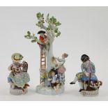 A Meissen porcelain figural group of apple pickers, 20th century, after the model by J. J. Kändle...