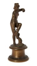 An Italian bronze model of Venus adjusting her sandal, after the Antique, 19th century, on a wais...