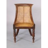 A William IV simulated rosewood caned chair, second quarter 19th century