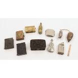A group of novelty vesta cases, 19th - 20th centuries, comprising: two Bakelite examples in the f...