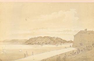 Lieutenant F. Hennah,  British, fl.c.1823-1827-  Part sketchbook of views;  various mediums; pe...