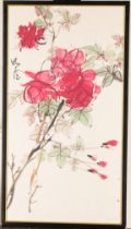 Earl Lu, 1925-2005, Roses, ink and watercolour on paper, bearing inscription to left side, held i...