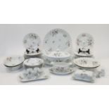 A Limoges (Haviland & Co.) part dinner service, 20th century, green printed factory marks, moulde...