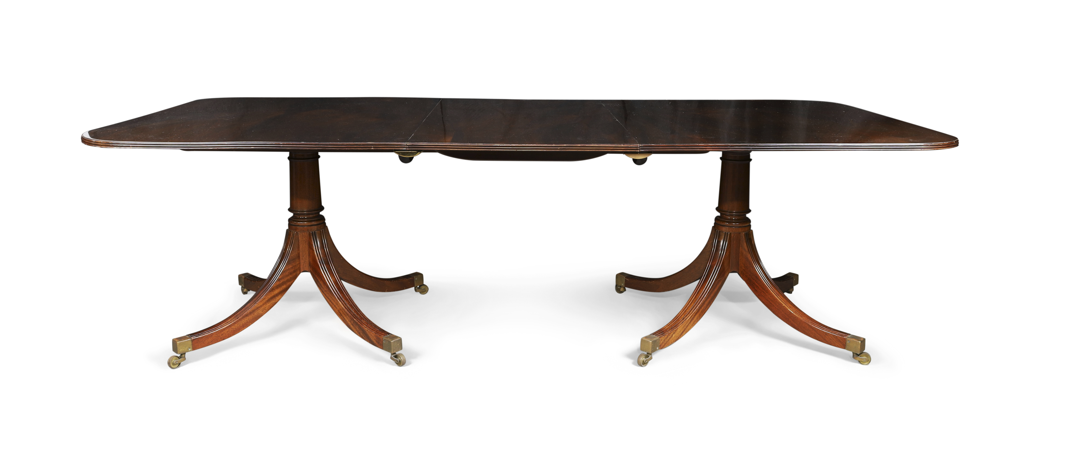 An English mahogany twin pedestal dining table by William Tillman, George III style, 20th century... - Image 2 of 3