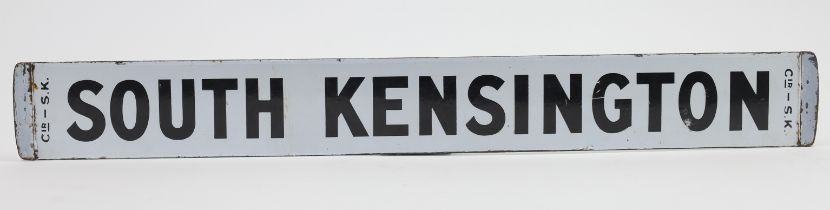 A London Underground destination plate, first half 20th century, for Inner Circle / South Kensing...