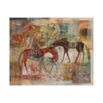 I Made Sukadana (1966) 'Horses', 2002 Acrylic and mix media on canvas Signed Sukadana 02, Bali...