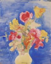Joachim Weingart,  Polish 1895-1942 -  Yellow vase of flowers;  gouache on paper, signed lower ...