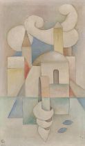 C.H.,  active c. 1966 -  Abstract composition;  oil on board, signed with initials and dated lo...