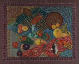 Katerina Fredyna,  Russian active c. 1959 -  Motif Russe (Still Life with Russian Dish & Spoon),...