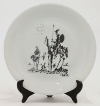 Pablo Picasso, Spanish, 1881-1973, Don Quichotte, 1964; offset lithographic print on porcelain ...