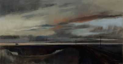 Lionel Playford,  British b.1959 -  North Penine Watershed, 2006;  oil on board, signed and tit...