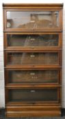 An oak five stack Globe Wernicke bookcase. 86 cm wide.