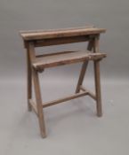 A vintage oak artist's easel. 67 cm wide.