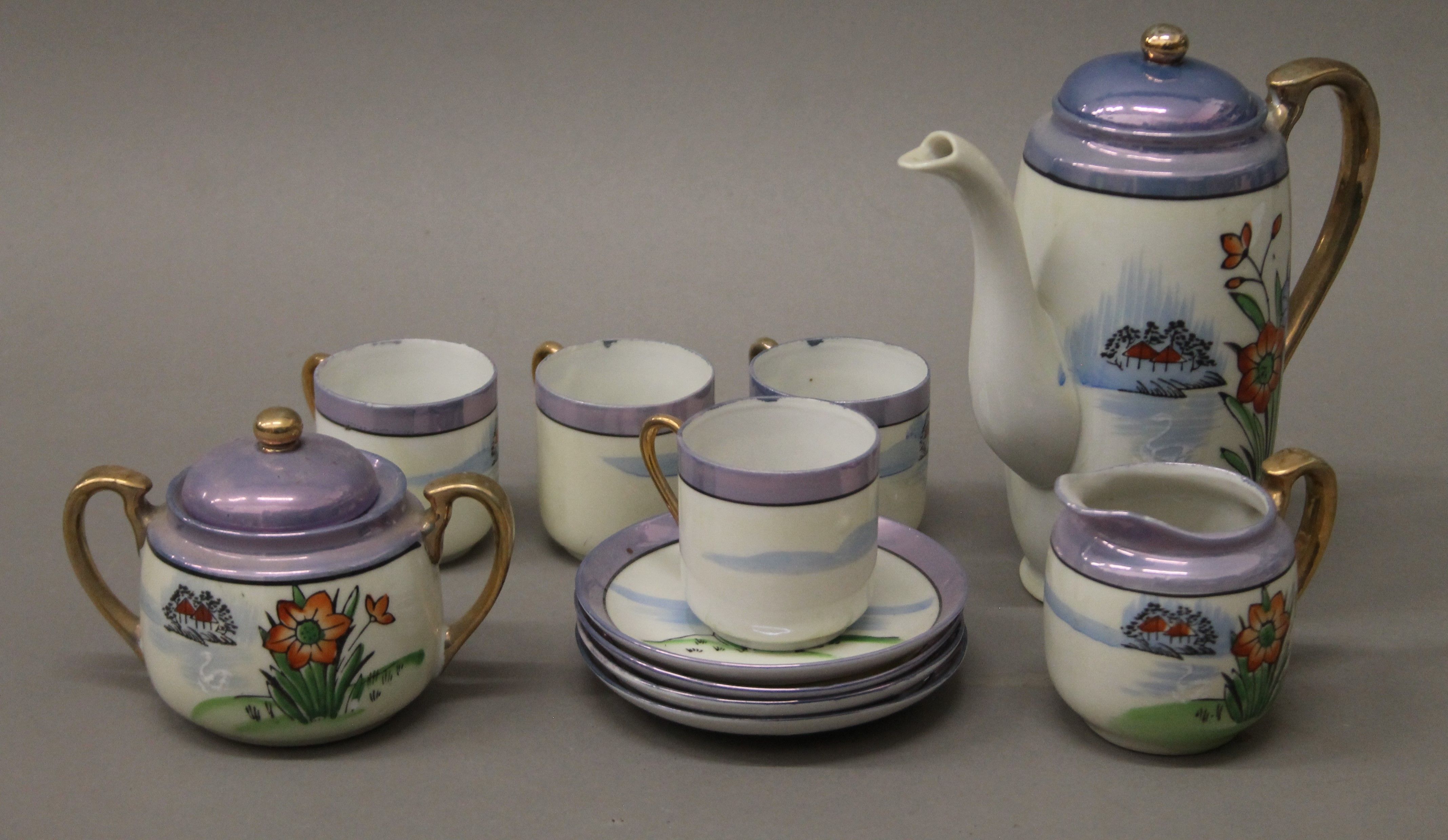 A Japanese porcelain tea set.