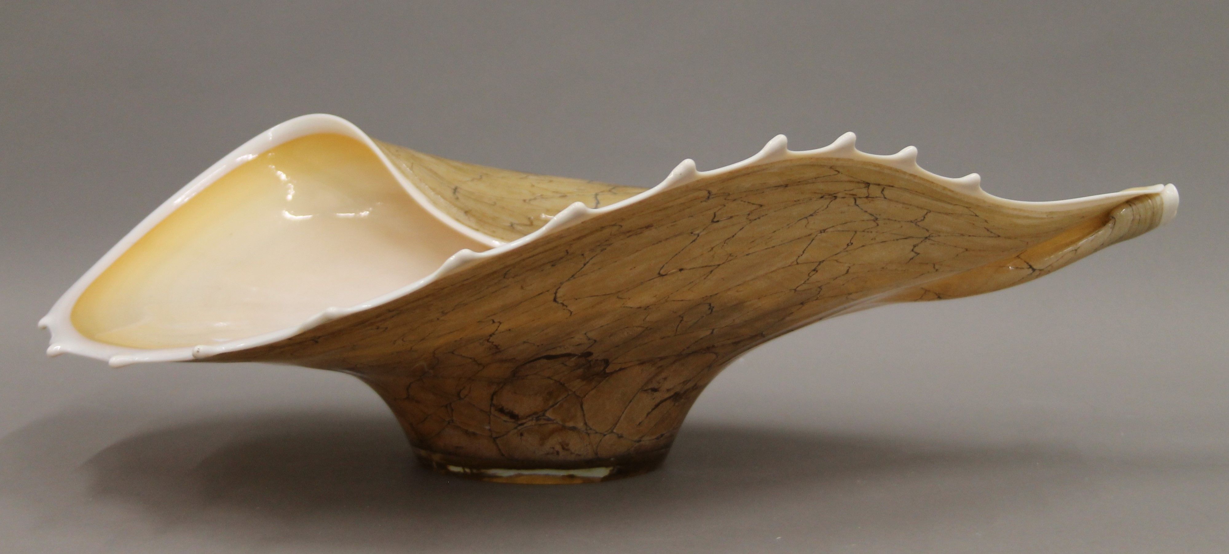 A Murano glass shell dish. 49 cm long. - Image 2 of 4