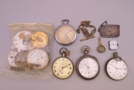 A quantity of various pocket watches and parts.