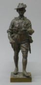 A bronze model of an Australian soldier. 21 cm high.