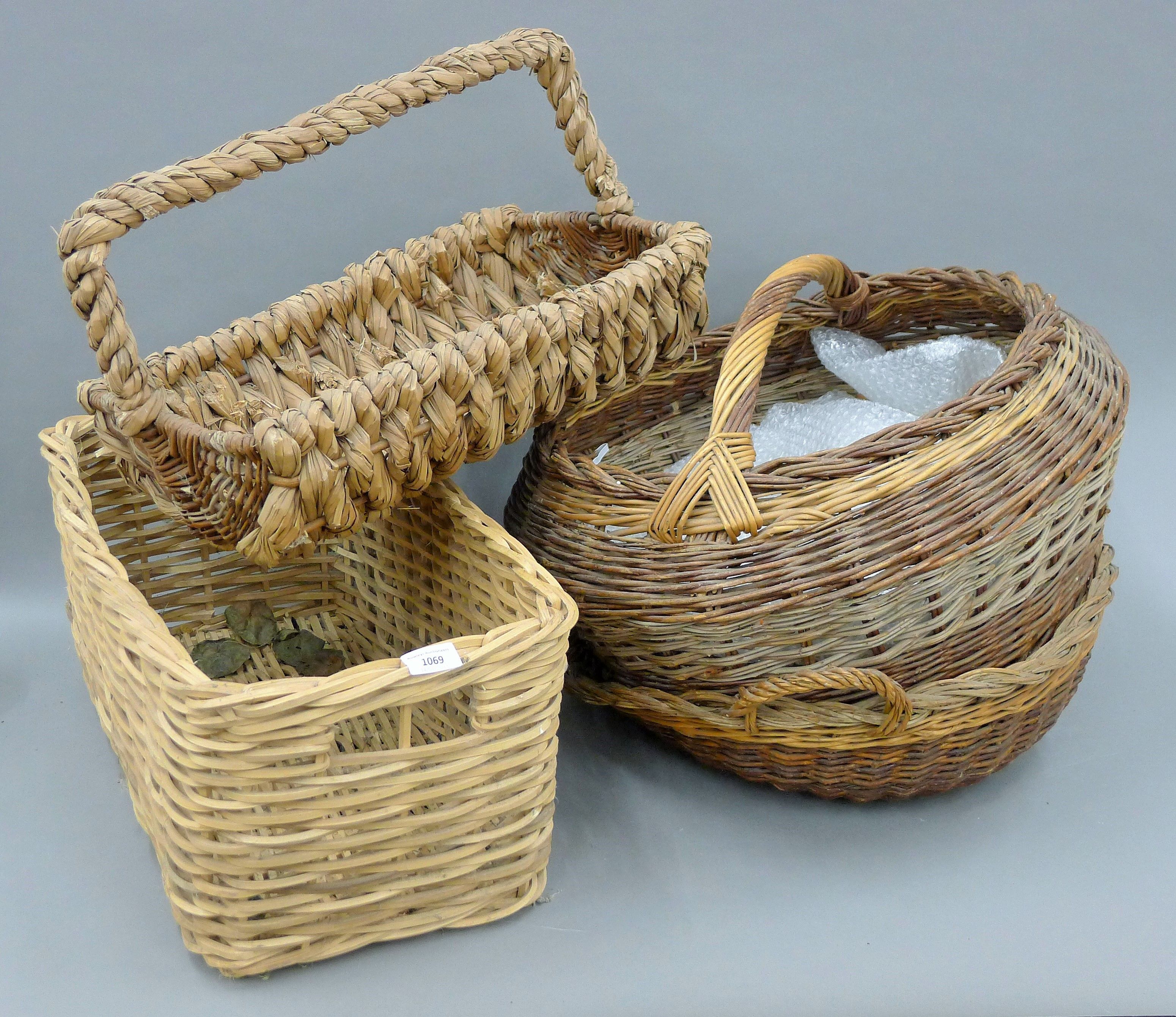 A quantity of various baskets.