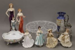 A quantity of miscellaneous ceramics, glass, etc., including a Royal Doulton vase.
