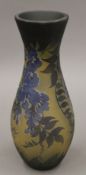 A Galle style glass vase. 26.5 cm high.