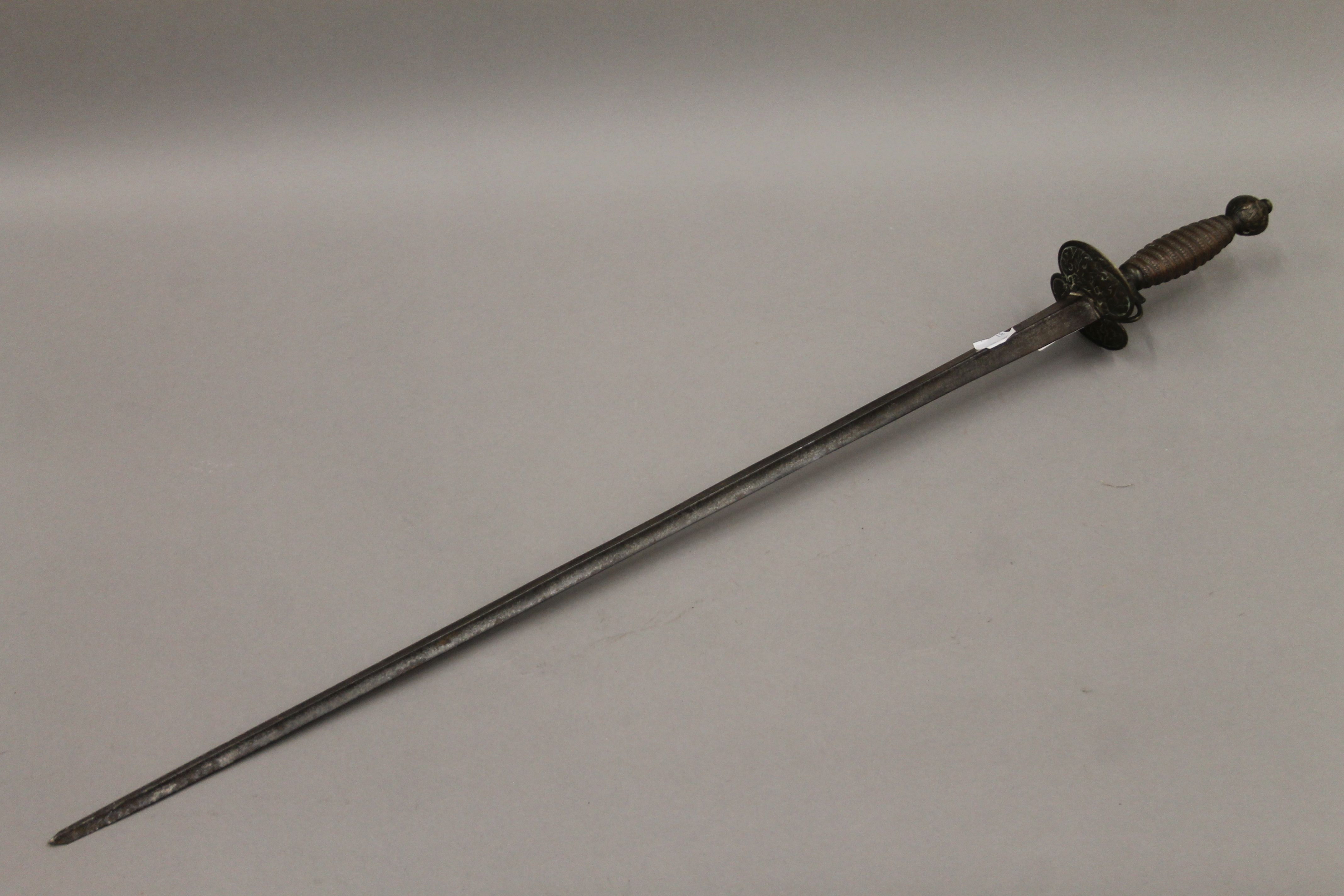 A 17th/18th century rapier. 79 cm long.